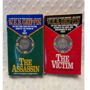 Badge Of Honor Novels by W.E.B. Griffin (2) The Assassin, The Victim- Paperback - Foto 1 di 8