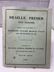 VINTAGE BOOK BRAILLE PRIMER WITH EXERCISES 1961 ENGLISH STANDARD BLIND INSTITUTE - Picture 1 of 19