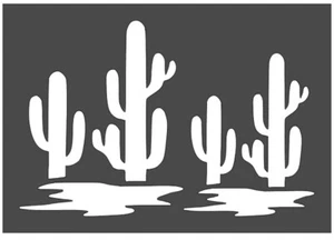 3"x4" Clear Plastic Stencil - Cactus (RO588) - Picture 1 of 2