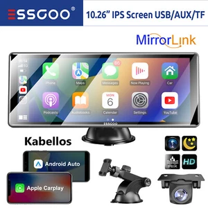 10.26 Zoll Tragbarer Apple Carplay Android Auto Autoradio USB AUX TF & Kamera - Bild 1 von 16