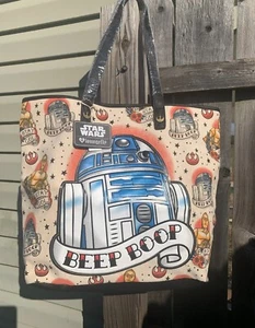 Star Wars Loungefly Stay Gold Beep Boop Womens Tote Bag - Picture 1 of 2