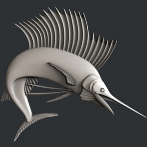 3D STL Modelle für CNC, Artcam, Aspire, Relief Schwertfisch - Bild 1 von 4