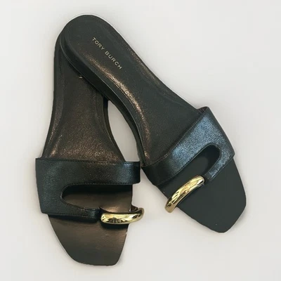 Tory Burch Size 8.5 Pierced Slide Black - Image 1 of 4