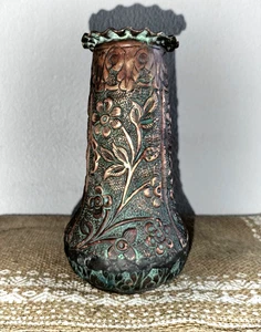 Plato y jarrón de cobre vintage - Imagen 1 de 8