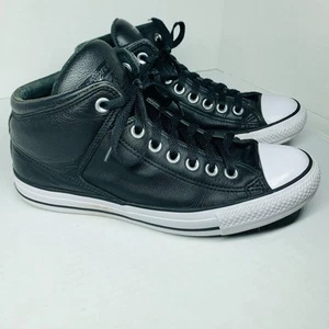 Converse Chuck Taylor All Star High Street Mid Shoes Men's Size 7 Black Leather - Picture 1 of 18