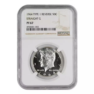 Medio dólar Kennedy 1964 NGC PF-67 tipo 1 recto G - Imagen 1 de 2