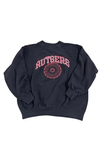 Vintage Champion blue bar Rutgers Crewneck sweatshirt 70s size XL black - Picture 1 of 4