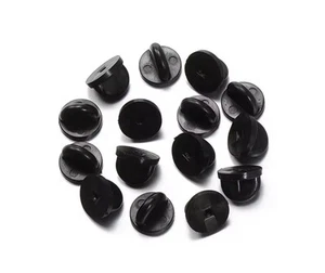 Rubber Pin Backers Circle 25pc Set Rubber Pin Backers Black Circle FREE SHIPPING - Picture 1 of 6