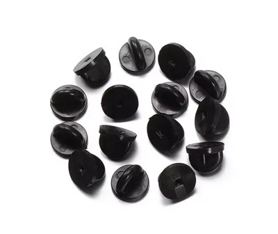 Rubber Pin Backers Circle 25pc Set Rubber Pin Backers Black Circle FREE SHIPPING - Image 1 of 4