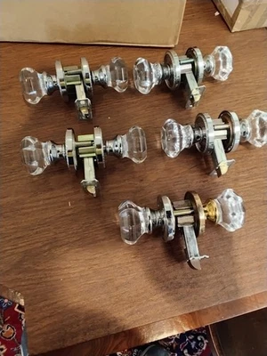 Lote de 5 juegos de perillas de puerta de cristal Baldwin Estate 5052/5055 cromo pulido Foto 1 de 4