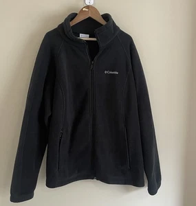 Columbia Fleece Jacket Womens 1X Black Full Zip Casual - Picture 1 of 6