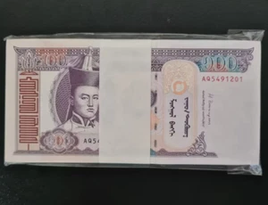 100PCS Mongolia 100 Tugrik BANKNOTE CURRENCY UNC Bundle - Picture 1 of 2
