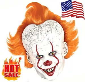 LED Pennywise Máscara de Payaso Stephen King's IT Halloween Cosplay Máscara Completa Disfraz - Imagen 1 de 6