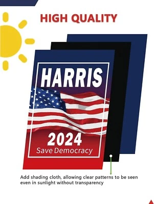 Placa de quintal Harris Waltz Harris Waltz 2024 bandeira presidente americano votação eleitoral - Imagem 1 de 4