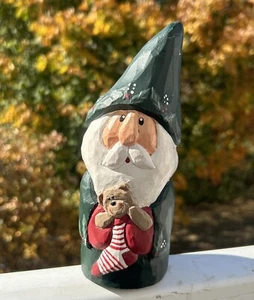 Eddie Walker Midwest of Cannon Falls Christmas Santa Holding A Teddy Bear 7.5”H - Picture 1 of 16