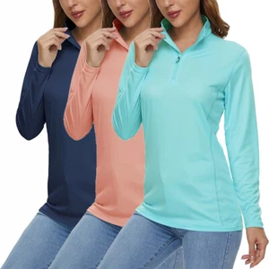 Women's Shirts Long Sleeve UPF50+UV Sun Protection Quick Dry Hiking Shirts - Picture 1 of 20