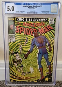 Amazing Spider-Man Annual #5 CGC 5.0 (1968) 1st app Peter's parents Marvel VG/FN - Picture 1 of 7