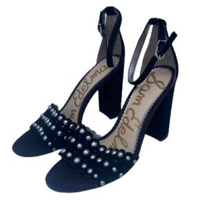 Sam Edelman Women’s Size 8 Black Heels Ankle Buckle Embellished