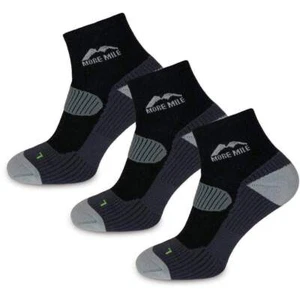 More Mile London 3 Pack Running Socks Black Cushioned Anti Blister Support Run - Picture 1 of 4