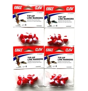 4 PACKS Eagle Claw Tip-Up Line Markers 6-Count Package #ICTUMARK1 - Picture 1 of 24