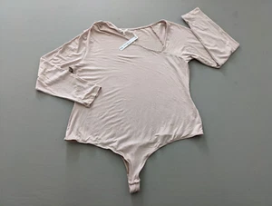 MAISIE Size XL Women's Bodysuit Taupe Long Sleeves Thong Bottom Stretch Soft NWT - Picture 1 of 8