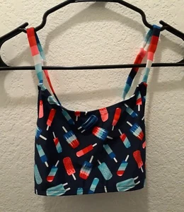 Wonder Nation Girls Swim Top Popsicles Design Blue - Picture 1 of 4