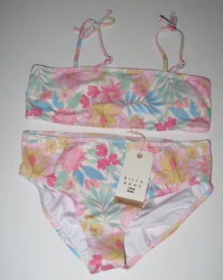 Billabong Girl's Size 8 2 Pc Bikini Swimsuit Brighter Days Strappy Tank Pink - Image 1 of 4