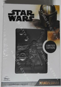 MANDALORIAN & BABY YODA SCENE METAL COLLECTABLE / INGOT - LIMITED EDITION - Picture 1 of 5