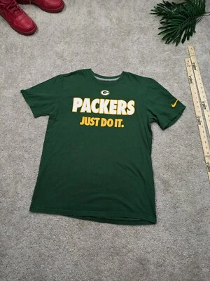Camiseta Nike de los Green Bay Packers calce grande NFL fútbol Just Do IT deletrea Swoosh Foto 1 de 4