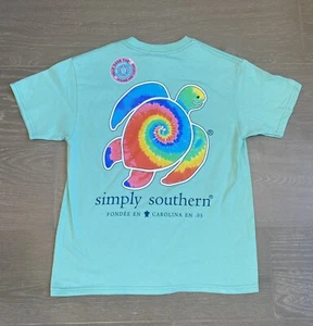 Simply Southern Green Tie-dye Turtle Tshirt, YOUTH SMALL - Picture 1 of 7