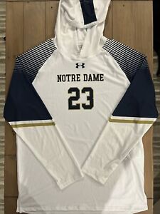 Under Armour Notre Dame Lightweight LS Hooded Pullover Men's Large White UJGTHLM