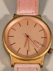 Komono I am The Wizard Pink Dial Canvas Leather Band Watch - Picture 1 of 8