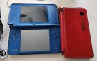 Lot Nintendo DSi XL rouge bleu Super Mario Bros. pièces ou réparation 25e anniversaire