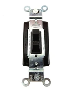 Interruptor de palanca de doble poste con cable posterior y lateral Hubbell HBL1202 15 A 120 - 277 VAC - Imagen 1 de 1