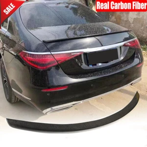 Real Carbon Rear Trunk Spoiler for Mercedes-Benz S Class W223 S500 Sedan 2021-23 - Picture 1 of 12