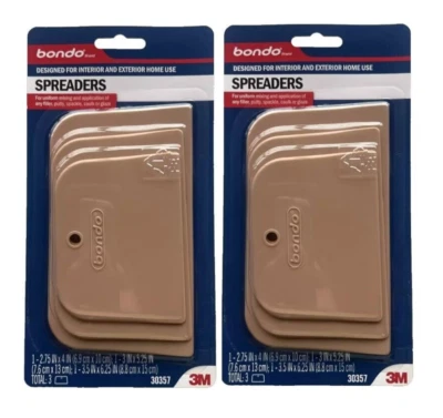 Esparcidores de plástico Bondo, 3 tamaños diferentes, hace relleno corporal paquete de 2 Foto 1 de 3