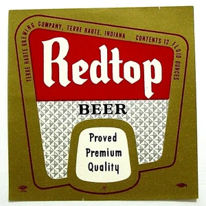 Etiqueta de cerveza Terre Haute Brewing Company REDTOP IND 12 oz sin ABV - Imagen 1 de 1