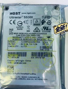 HGST 1.6TB SSD SAS SS300 HUSMR3232ASS204 0B34964 MLC D33373 Ultrastar UCMSSC16M - Picture 1 of 1