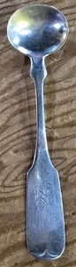 Vtg M&A Murdock & Andrews Utica Coin Silver 4" Salt Scoop Spoon Monogrammed #2 - Picture 1 of 6