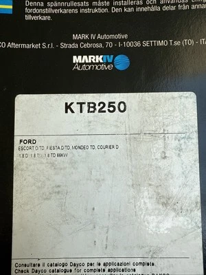 Ford Escort D/TD Fiesta D/DT Mondeo TD Courier D Dayco Timing Belt Kit  - Image 1 of 3