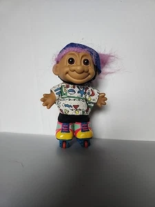 Troll Doll Vintage Russ 5" Skater Retro Purple hair Roller Blading - Picture 1 of 4