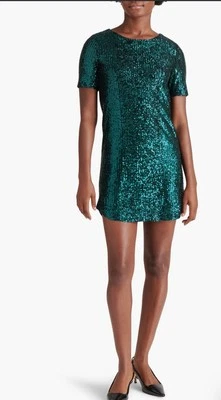 Mini vestido túnica Steve Madden lentejuelas verde azulado profundo talla Xs Foto 1 de 4