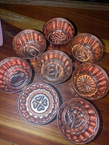 Vintage Copper Baking Molds Set - 8 Unique Designs - Picture 1 of 3