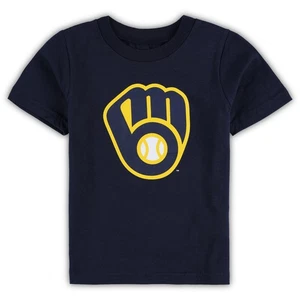 Toddler Navy Milwaukee Brewers Team Crew Primary Logo T-Shirt - Picture 1 of 1