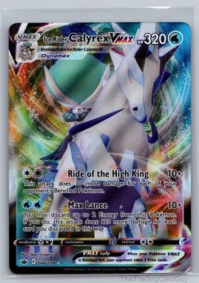 2021 Pokemon SWSH Chilling Reign Ice Rider Calyrex VMAX #046/198 - Image 1 of 4