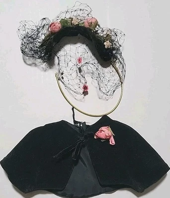 Vintage Madame Alexander Cissy Doll 1956 Black Velvet Bolero & Matching Bandeau - Image 1 of 4