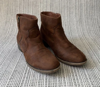 Rampage Lexxi Mujer Talla 7.5 M Marrón Botines Cremallera Estilo Occidental Foto 1 de 4