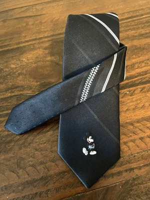 Corbata Mickey Mouse Cervantes Walt Disney Corbata Azul Rayas Seda Corta 54" De Colección Foto 1 de 4