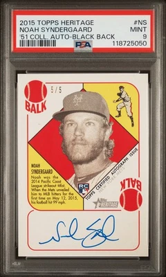 Colección de autógrafos Topps Heritage '51 2015 #NS Noah Syndergaard/5 PSA 9 Foto 1 de 2