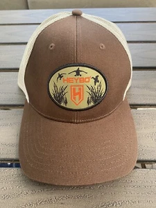 HEYBO Outdoor Duck Hunt Hat Cap Mesh Brown Orange Adjustable - Picture 1 of 3